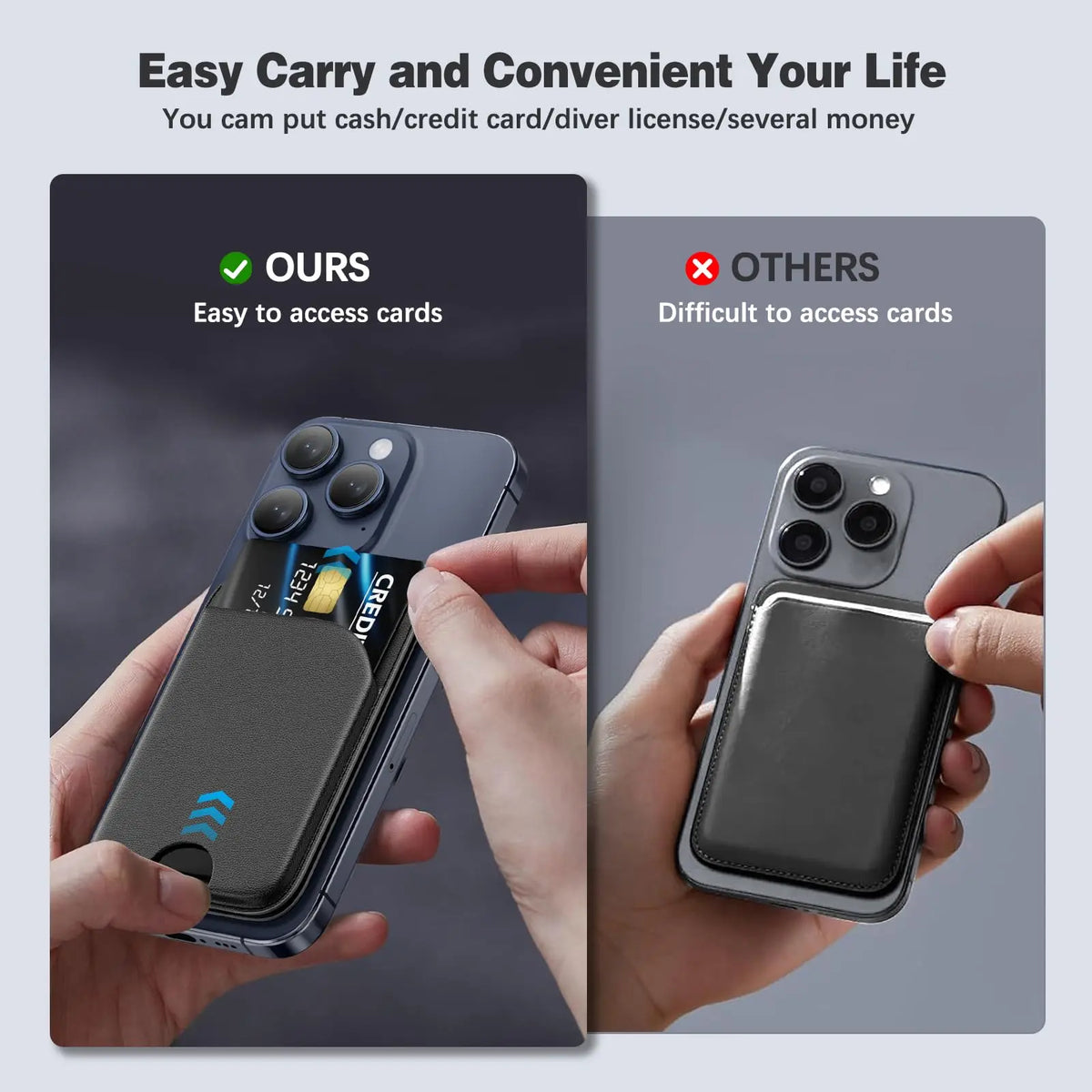 Lightweight Magnetic Wallet With Mag-Safe for Phone