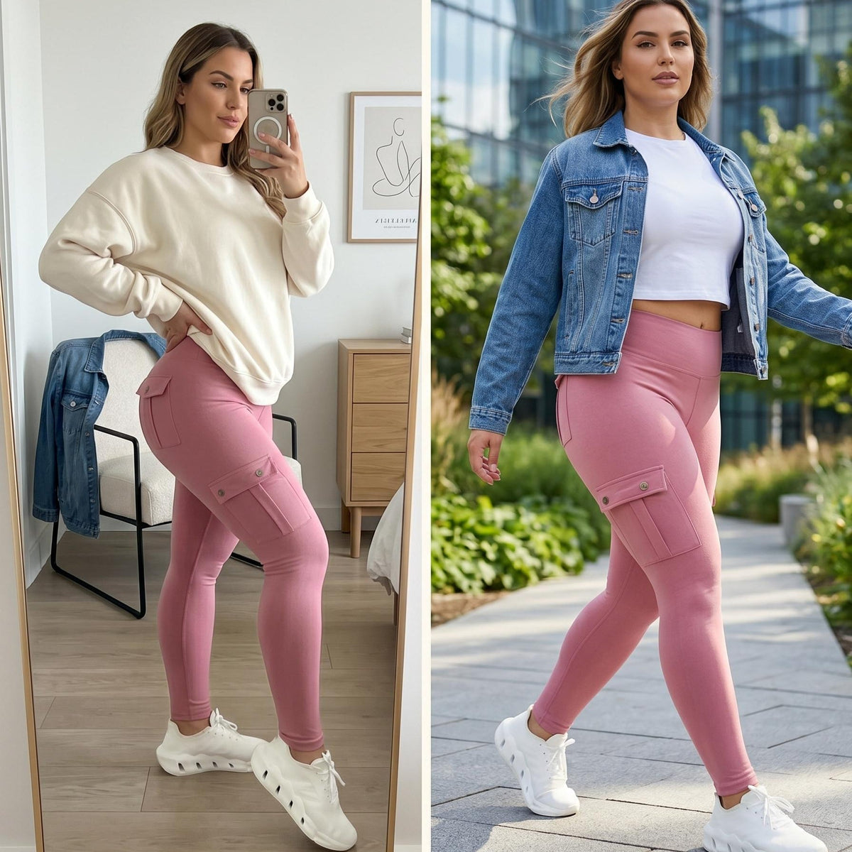Women'S Slim Work Pants With Multi-functional Pockets