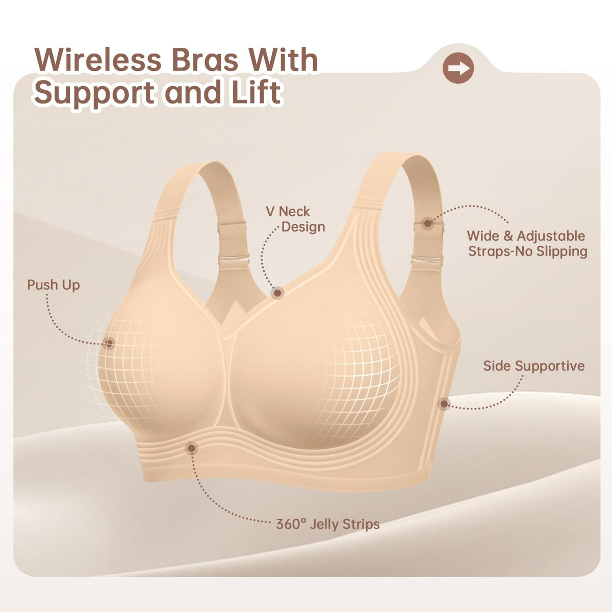 No Underwire Supportive Wireless Plus Size Bra