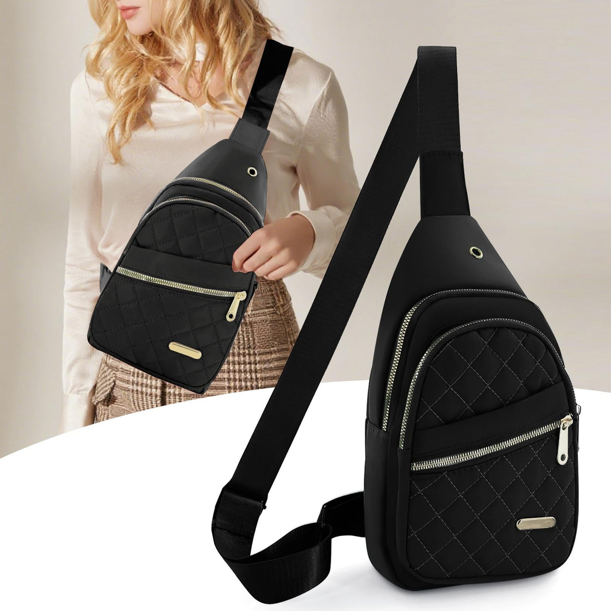 🔥BUY 1 FREE 1-Quilted Crossbody Chest Bag