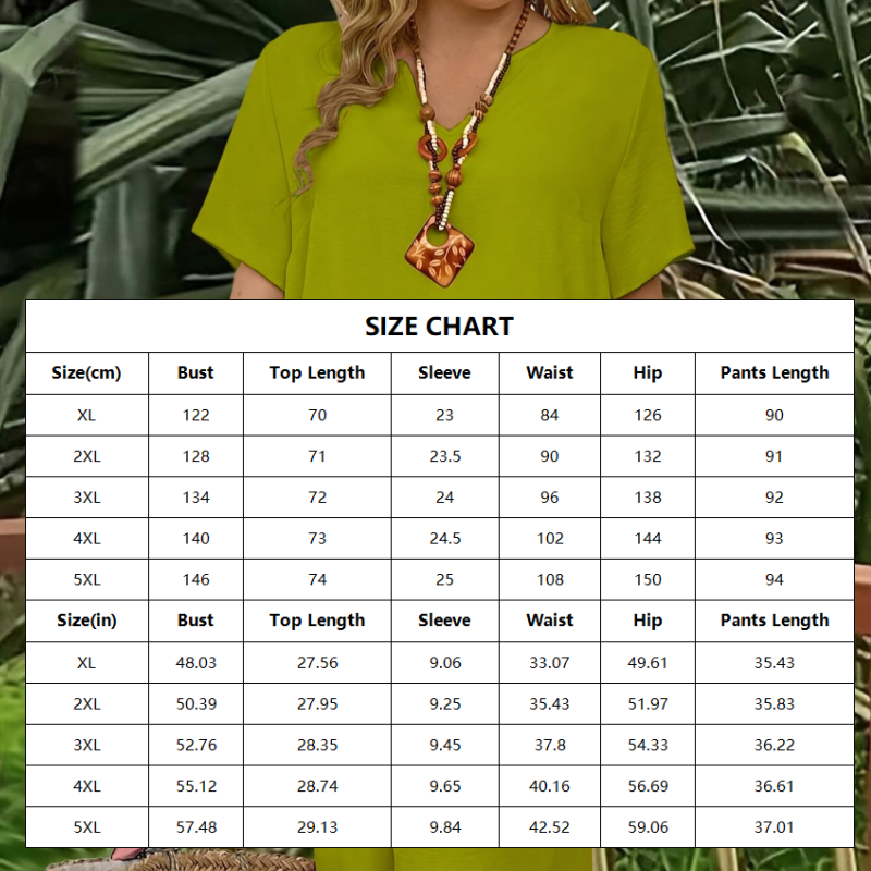 Casual Short-Sleeve Top and Wide-Leg Pants Set